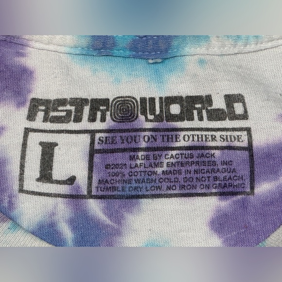 Astroworld Fest T-shirt 2021 -  Tie Dye Shirt - Travis Scott Cactus Jack Men’s L - Picture 3 of 10